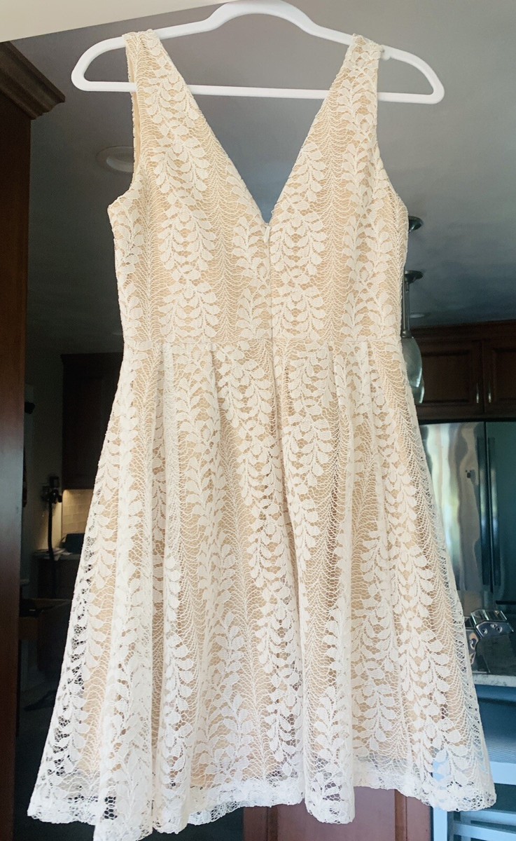 all of my heart white lace skater dress Lace Bustier Skater Dress White