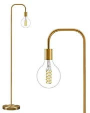  63.75'' Industrial Antique Brass Minimalist Floor Lamp for Living Room, Gold