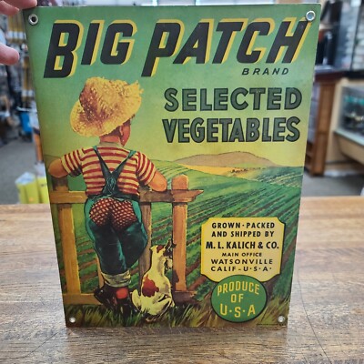 M.L. KALICH & CO. ''BIG PATCH'' METAL SIGN 12.5 X 9.5''