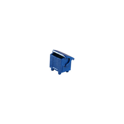 Spur N Müllcontainer blau einfarbig lackiert, unbewegliches Standmodell, Deko