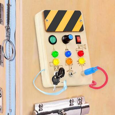 Montessori Busy Board W/ Buttons Baby Wooden Busy Board for Toddlers ...