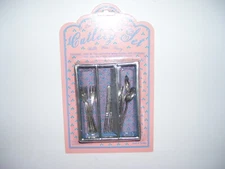 NOS Vintage 12 Pc Cast Miniature Cutlery Set Toy Doll