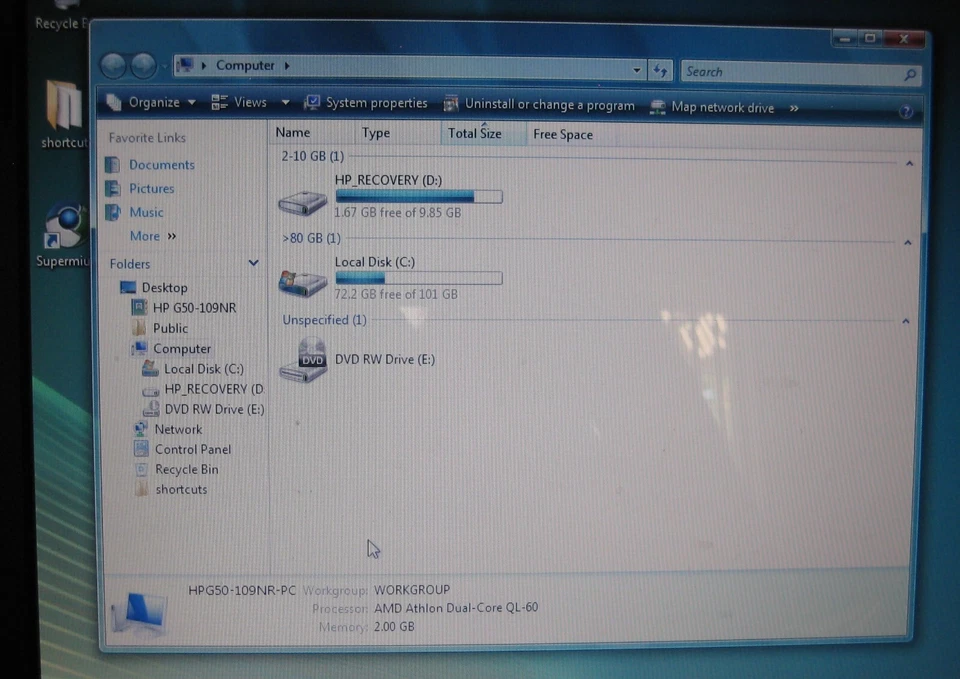 Notebook HP G50-109NR AMD Athlon Dual Core @ 1.9GHz 2GB RAM 100GB HDD - Imagem 4 de 4