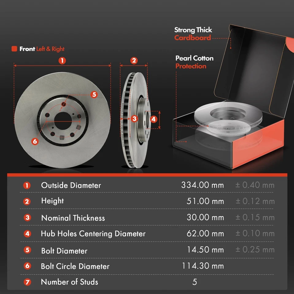 6x Rotores de disco delanteros y pastillas de freno de cerámica para Lexus IS350 GS350 GS430 GS460 IS200t Foto 3 de 4