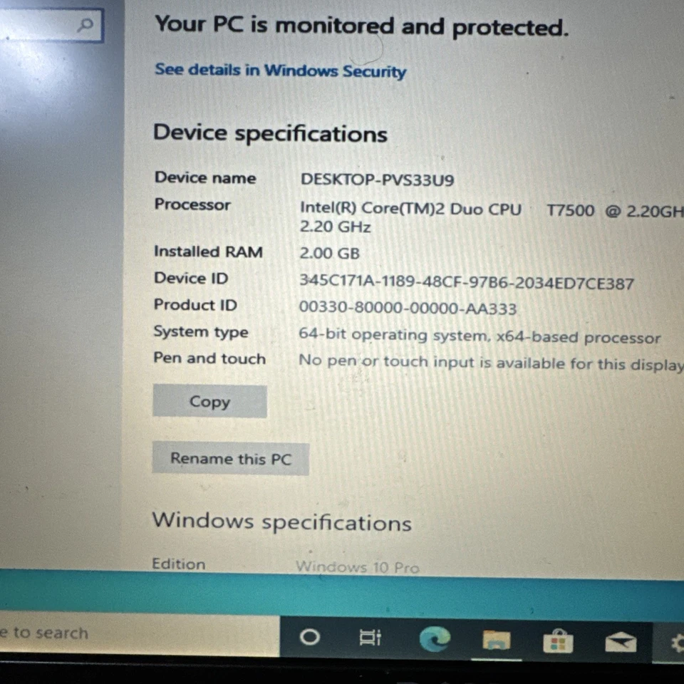 Laptop Dell D630 2,2 GHz 2 GB Windows 10 Pro 80 GB HD sin batería Foto 2 de 4