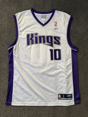 VTG Sacramento Kings Basketball Jersey Mike Bibby #10 L White Purple Reebok