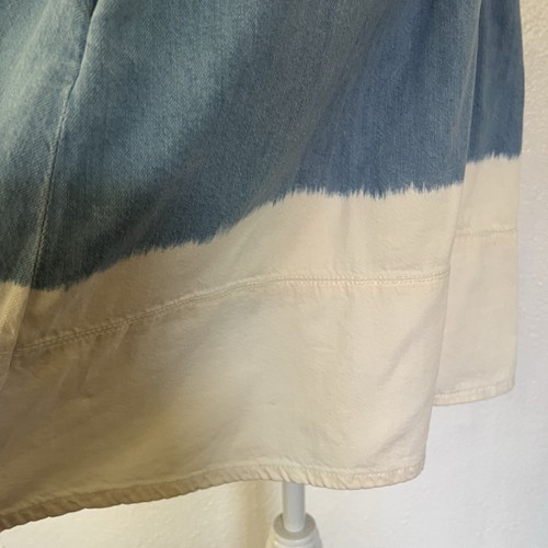 Kade Spade Dip-Dyed Denim Dress Size 12 V Neck Tiered Bottom 2 Pocket - Picture 7 of 24