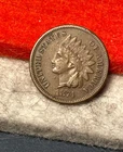 (#102549) Indian Head Cent: 1874.  VF/XF  rough cheek  (See video!)