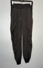 Lululemon Dance Studio Mid-Rise Jogger Pants Womens Size 4 Black Striped Cuffed