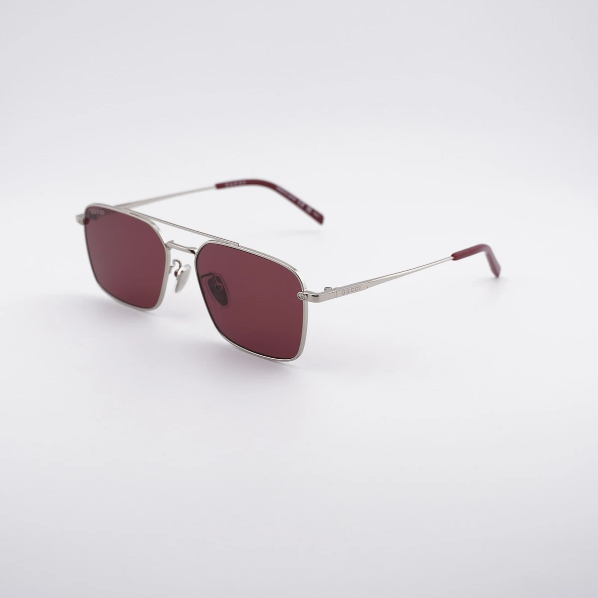 Gucci GG1955SA 003 Square Sunglasses - Shiny Silver\\Burgundy Gucci GG1955SA Square Sunglasses | Fashion Eyewear US main image 3
