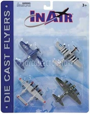 InAir World War II Warbirds 4-piece Set B-17 p-51 p-38 F4U diecast toy planes