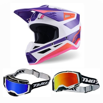 Alpinestars Combo Cross Helmet w/ Goggles SM3 Heat White Pink MX Helmet Atom Cro