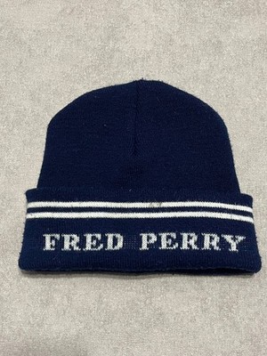 Vintage Fred Perry Men`s Hats Beanie Blue Logo One Size