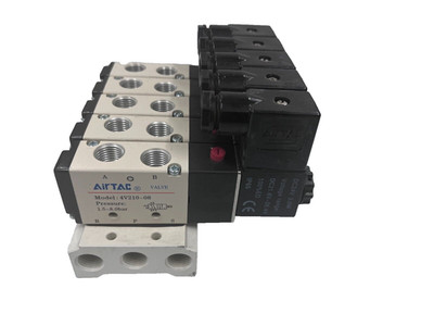 5 Stk. Verteiler AIRTAC 4V210-08 5/2-Wege G1/4 Pneumatisches Wegeventil 24V DC