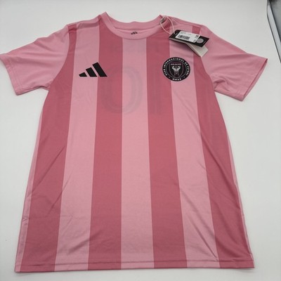 Adidas Youth Large Messi Pink Miami Int Jersey #10 - Authentic