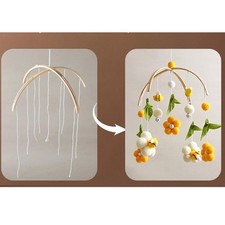 Baby Mobile Wood Frame Wind Chime Hanging Nursing Accessories for Bedroom Decor