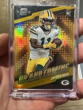 2023 Panini Contenders Optic - Up and Coming Jayden Reed  Gold Prizm /10 (RC)