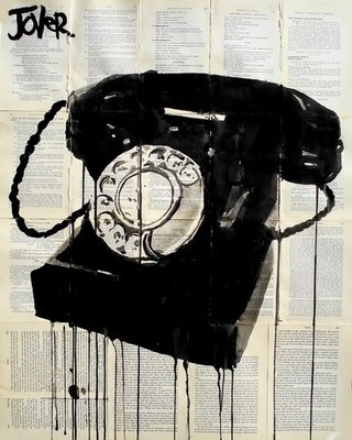 Black Phone Vintage, Loui Jover, Wall Decor Art Print Poster 14'' x 11''