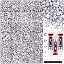 30000Pcs Clear Rhinestones for Bedazzling with B7000 Jewelry Glue, Bedazzler ...