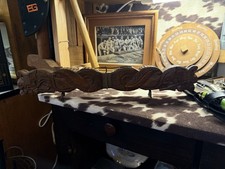 Vintage Handmade Custom Steel Blade Knife with Carved Wooden Handle and Sheath