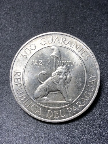 Uncirculated 1973 Paraguay 300 Guaranies Large World Silver Coin - 72% Silver