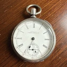 Antique American Waltham Crescent St Coin Silver Pocket Watch 18s 15j 1870