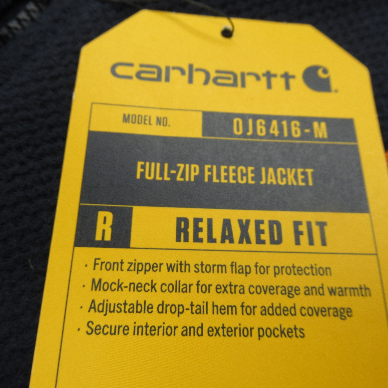 Carhartt Jacket Mens Small Navy Pockets Full Zip Fleece Coat Relaxed Logo NEW thumbnail 5