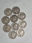 🔥 Lot of 10 Mercury Dimes 90% Silver Various Dates Circulated