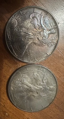 2(1993American Silver Eagle 1 Troy Oz. .999 Fine One Dollar BU Uncirculated Coin