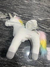 Child’s Plush Unicorn Purse White Double Handles Zip Purse Top Handmade