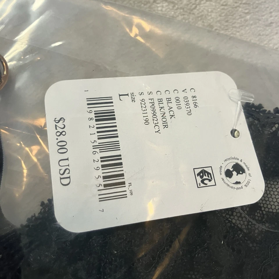 Free People Underwear Womens Size Large Black Heart to Heart Bikini Panties - Image 2 of 4