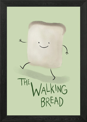 The Walking Bread Framed Wall Art Poster Canvas Print Picture