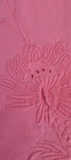Vintage Large Tablecloth Cotton Size 9ft.10" Long by 7ft Wide.  Colour Pink