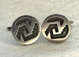 Federico Jimenez FCG 925 Sterling Silver Cufflinks Southwestern Geometric Step M