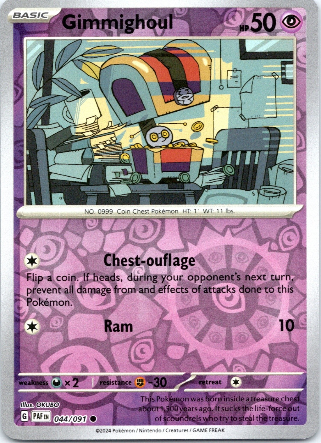 Gimmighoul Common SV: Paldean Fates 044/091 NM