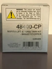 WATCO NUFIT LIFT AND TURN TRIM KIT-BRASS STOPPER 48400-CP, CHROME NEW OPEN BOX
