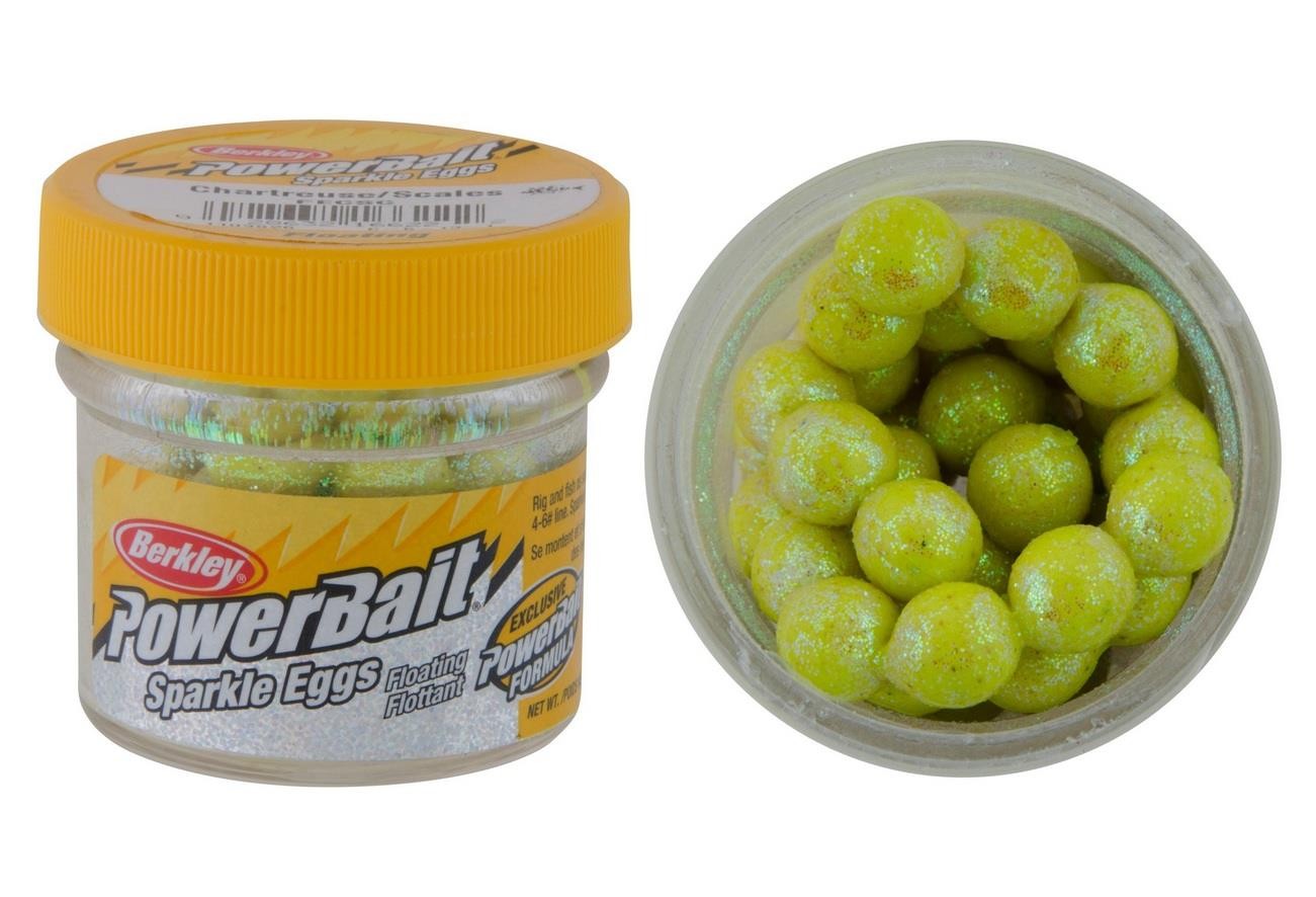 Воблер Berkley Powerbait Sparkle Eggs 14 г с плавающей чешуей цвета Шартрез