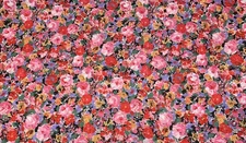 NEW PETER PAN FABRIC BLEND PINK RED FLORAL BTY X 44" W CLOTHES CRAFT QUILT SEW