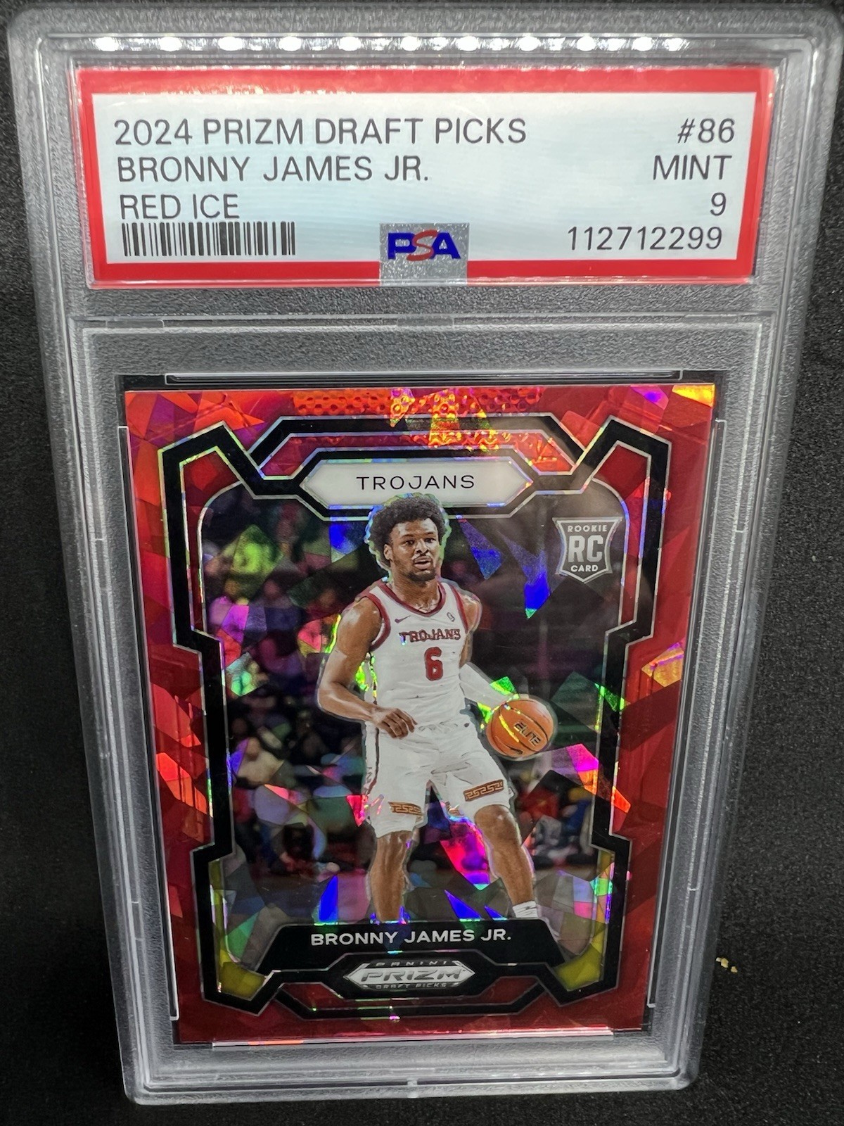 2024-25 Panini Prizm Draft Picks - Bronny James #86 Red Ice Prizm (RC)