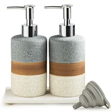 Ceramic Soap Dispenser Set 2 Pack   Hand Soap, Dish Soap, Shampoo  Shower S...