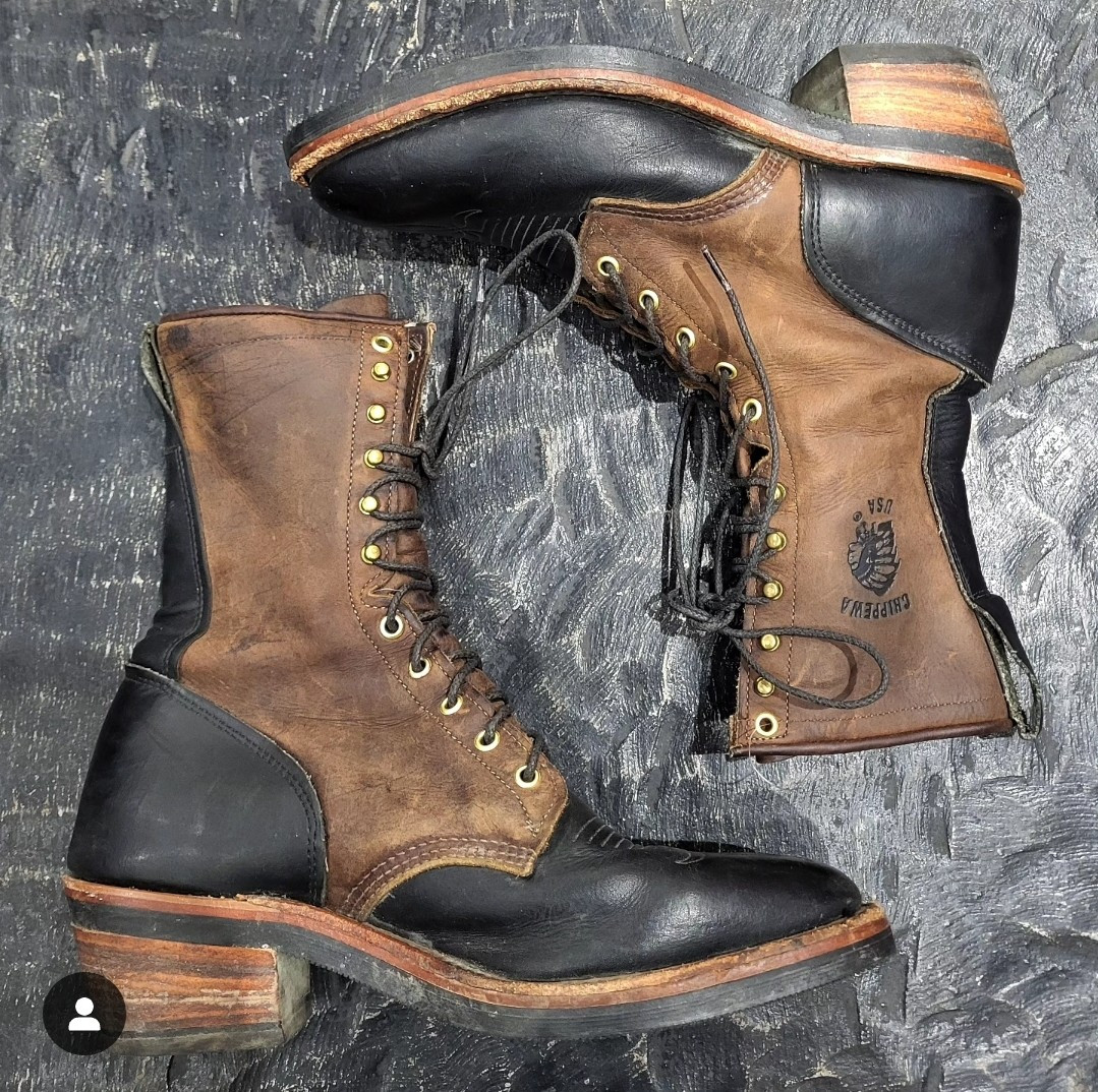 CHIPPEWA BOOT Packer Logger Boots Shoes 2 Tone Brown Black 