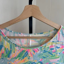 Lilly Pulitzer Womens Small Marlowe Mini Dress Multi Sea Salt & Sun Pima Cotton