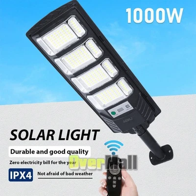 LINEBA 990000LM Outdoor Commercial 192LED Solar Street Light IP65 Parking Lot Road Lamp