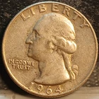 1964 D Washington Quarter 90% Silver Free Shipping Nice Example