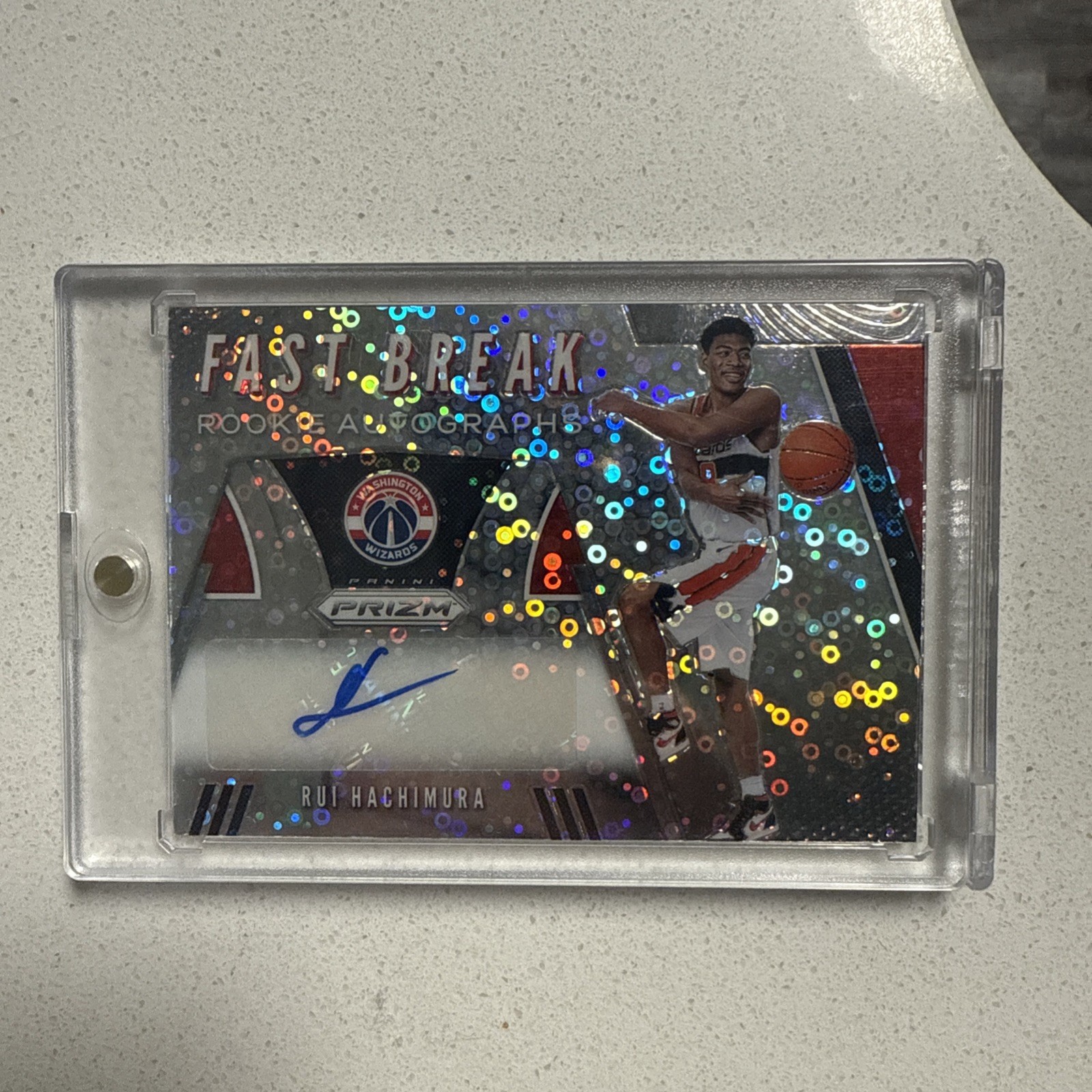 2019-20 Prizm #FR-RHM Rui Hachimura FAST BREAK Silver Disco Rookie Auto