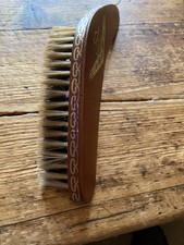 Australia Boomerang Leather Cloth Lint Nylon Brush Brown Australian Souvenir 11”
