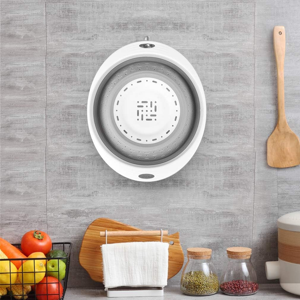 Qimh Collapsible Colander and Strainer, 5 Quart(1.25 Gal), Heavey Duty Kitchen D