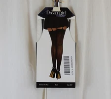 Dreamgirl Womens Thigh High Sheer Stockings With Back Seam Black One Size
