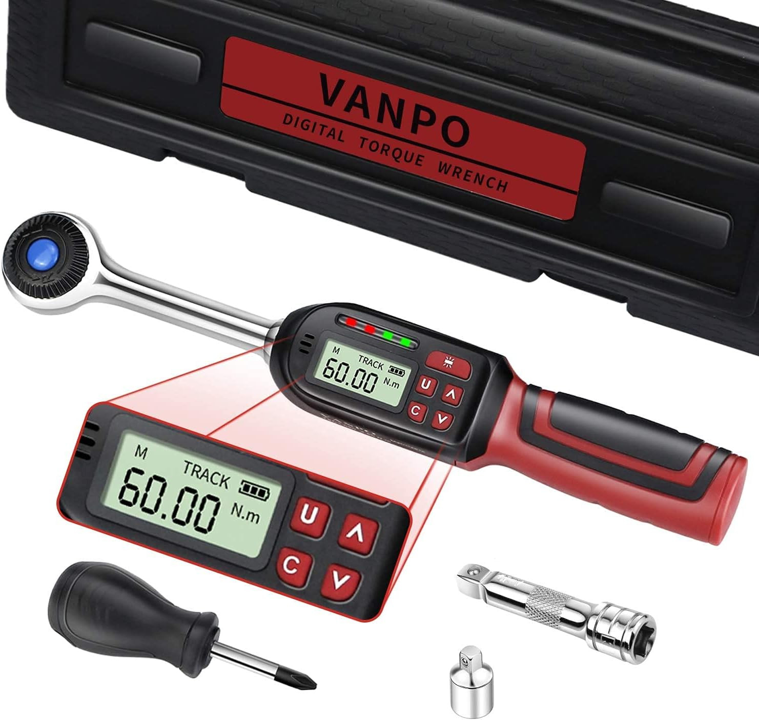 Chiave Dinamometrica Digitale 3/8 3-60Nm Set Moto e Bici