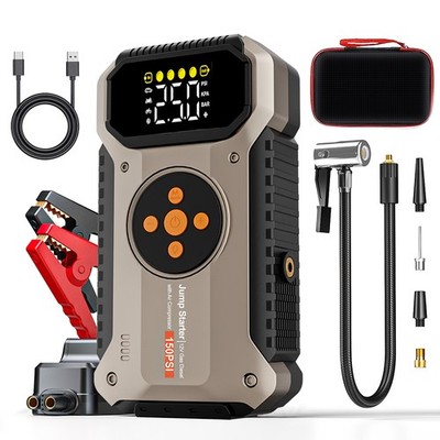 Geeneu 8000A Jump Starter Air Compressor 12V Portable Car Battery Booster 150PSI